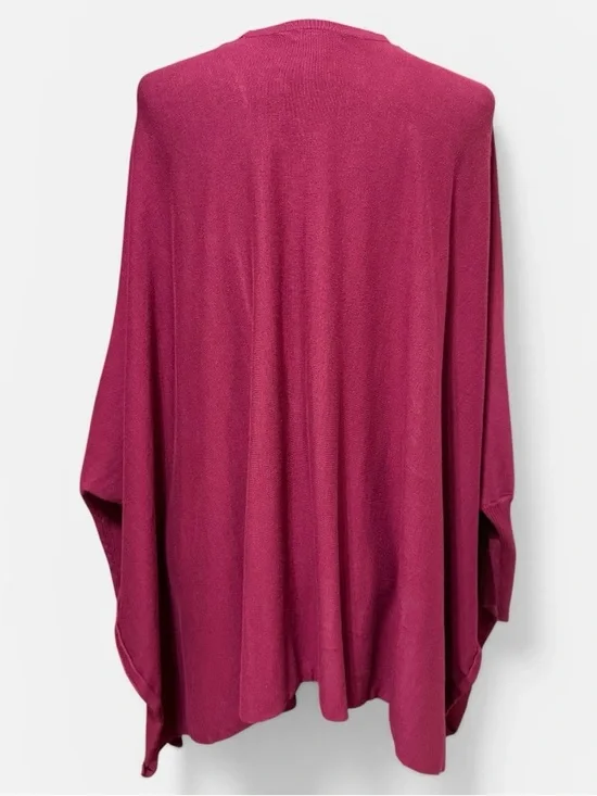 Alfani Open Front Cardigan Burgundy Black Stripe Lightweight Drape Top Large - Picture 4 of 9